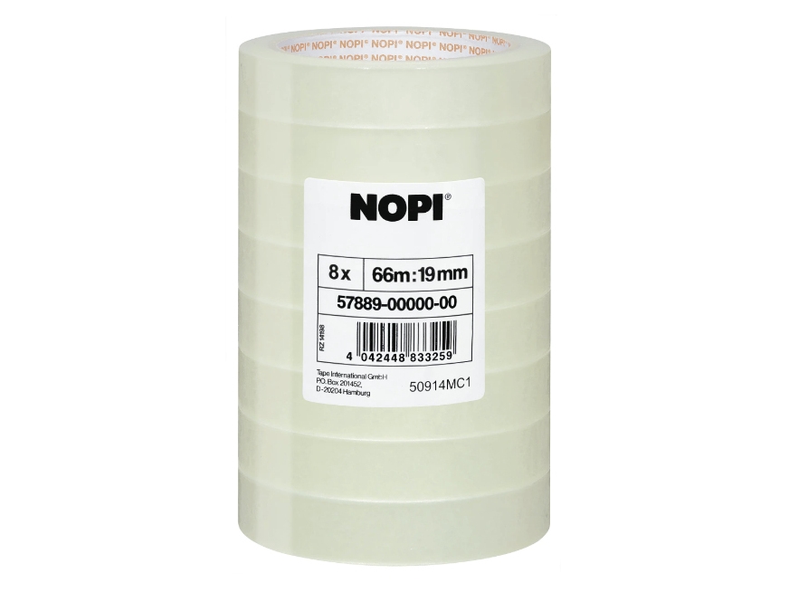 TESA 578890000001, 66 m, läpinäkyvä, polypropeeni (PP), paperi, lasi, paperi, 19 mm, 8 kpl