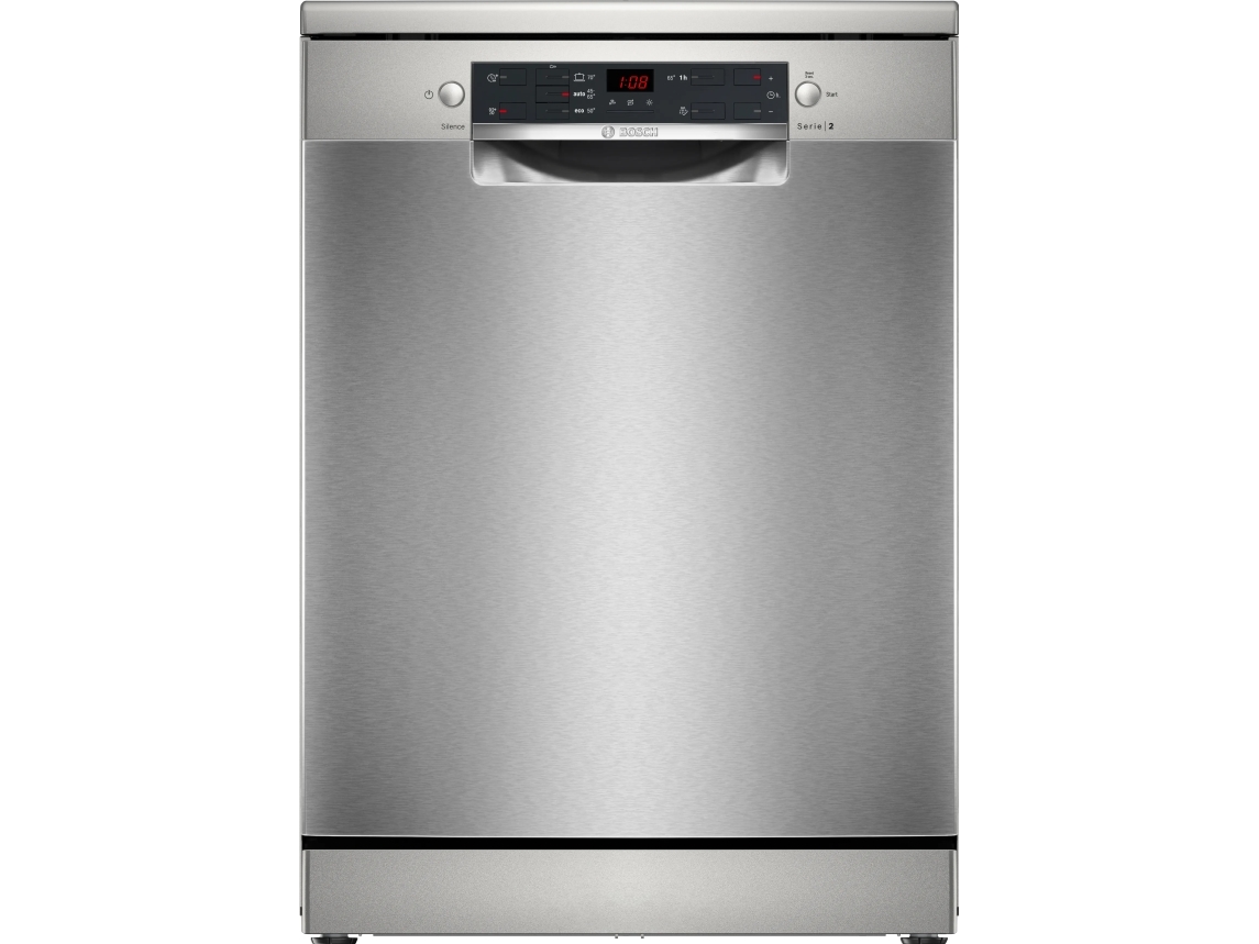 Bosch Serie 2 SMS25GI09F, Vapaasti seisova, Täysikokoinen (60 cm), Ruostumaton teräs, Musta, Painikkeet, 1,75 m