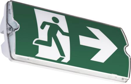Way out Escape way armatur IP65 23 m läsavstånd, vägg, 3 timmar Batteri, inkl. piktogram (4 st) STANDARD | Belysning - Annan belysning | GameStuff