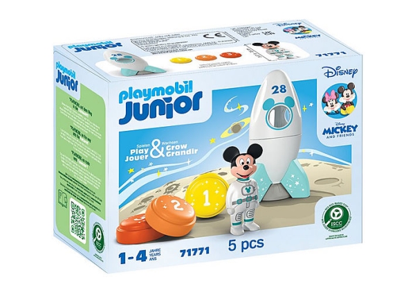 Playmobil Junior Micky Maus Raketen- & Weltraum-Abenteuer, Aktion/Abenteuer, 1 Jahr(E), Mehrfarbig, Kunststoff