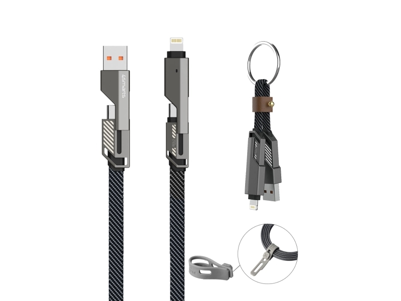 4Smarts 541456, 1,5 M, Usb A/Usb C, Usb C/Lightning, Grafit