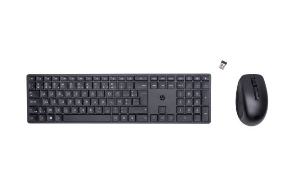 Hp 650 Wireless Keyboard And Mouse Combo, Kabellos, Rf Wireless, Membran Key Switch, Azerty, Schwarz, Maus Enthalten