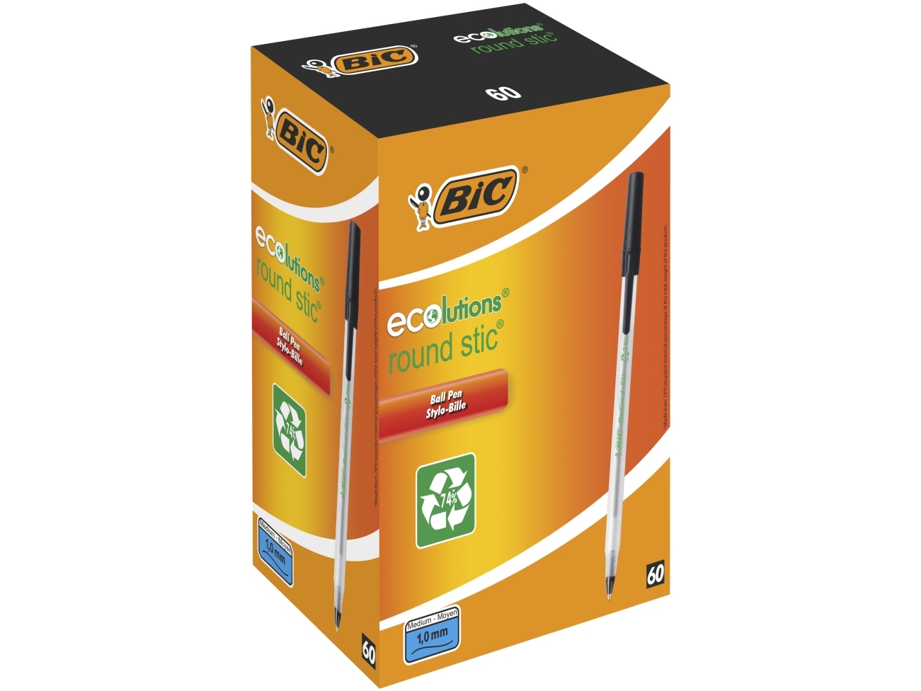 Bic 8932392, Stick-Kugelschreiber, Schwarz, 60 Stück(E)