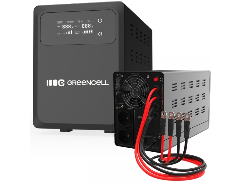 Greencell Avr Ups 1500Va 1000W Powercore 12 Vdc Mit Lcd-Anzeige