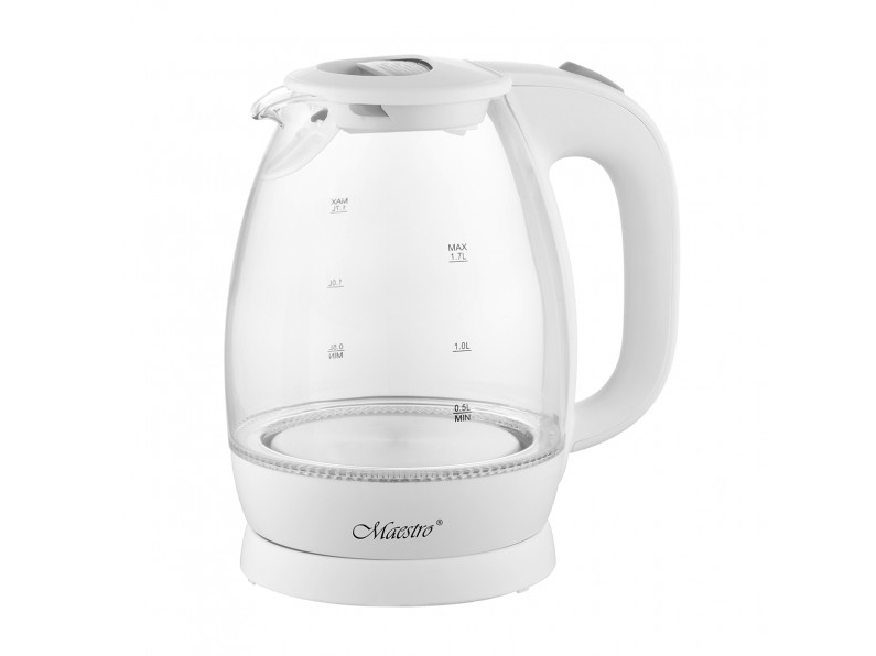 Feel-Maestro Mr-063-White, 1,7 L, 2200 W, Weiß, Glas, Wasserstandsanzeige, Überhitzungsschutz
