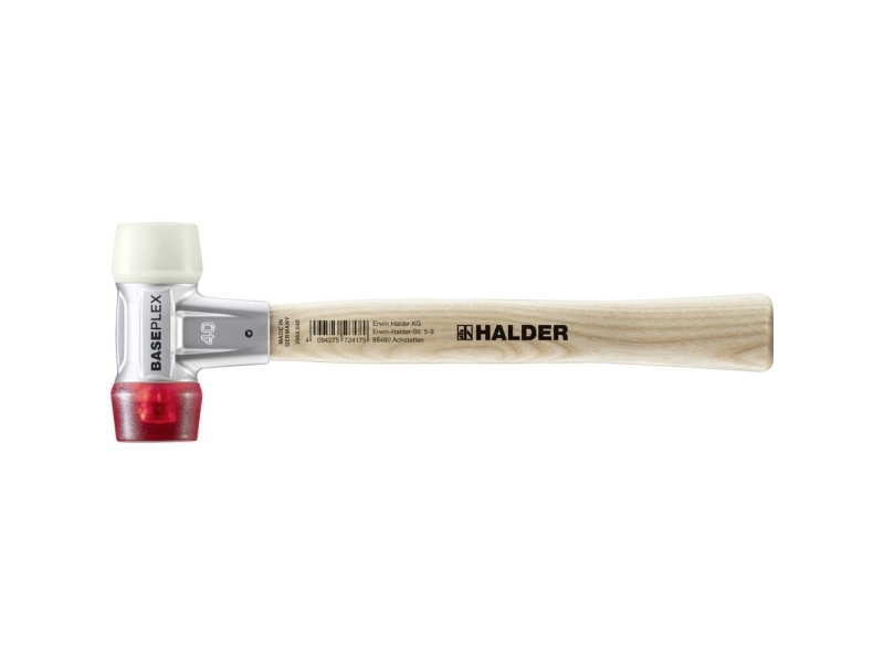 Halder Baseplex 3968.040 Gummihammer Ergonomischer Griff, Hart 510 G 325 Mm 1 Stück