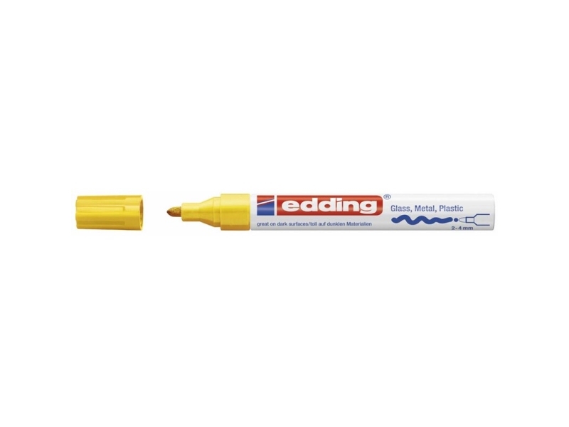 Edding 750, Gul, Hvid, 2 mm, 4 mm, 10 stk
