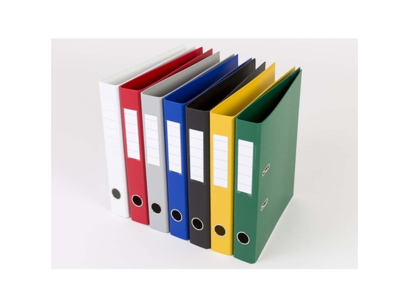 Brevordner, Q-Line sort, Metalskinne, 50mm, 210x297mm antal ringe: 2 - (10 stk.)