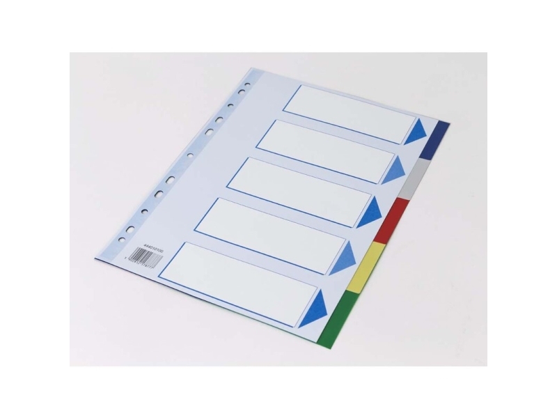 Flikblad Q-Line A4 5-delat med framsida av kartong - (25 st.) | Arkivering - Tabblad | GameStuff