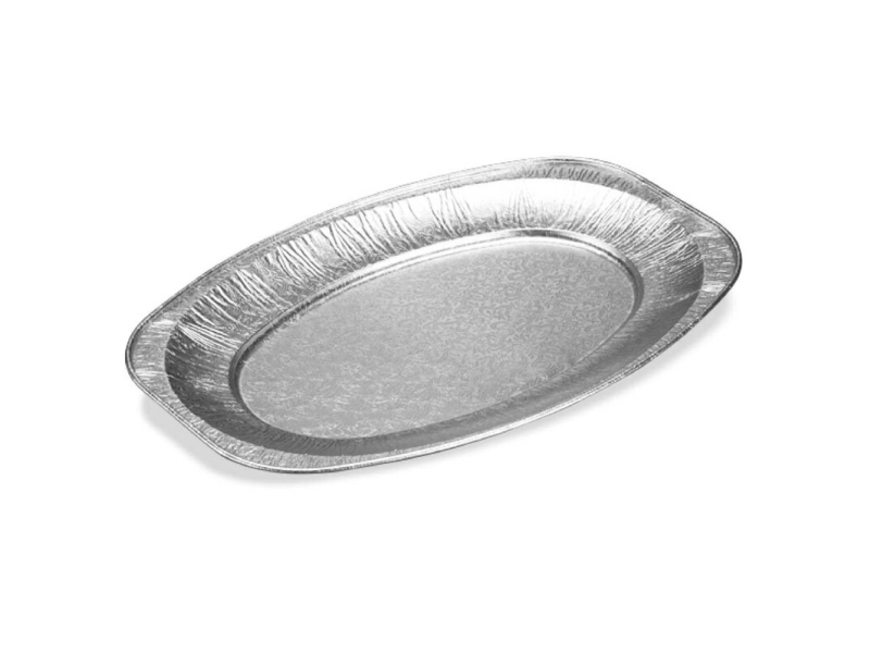 Cateringfad, Plus Pack, Oval 351 x 243 x 21 mm, aluminium, aluminium SMALL, pakke a 10 stk Fødevareg