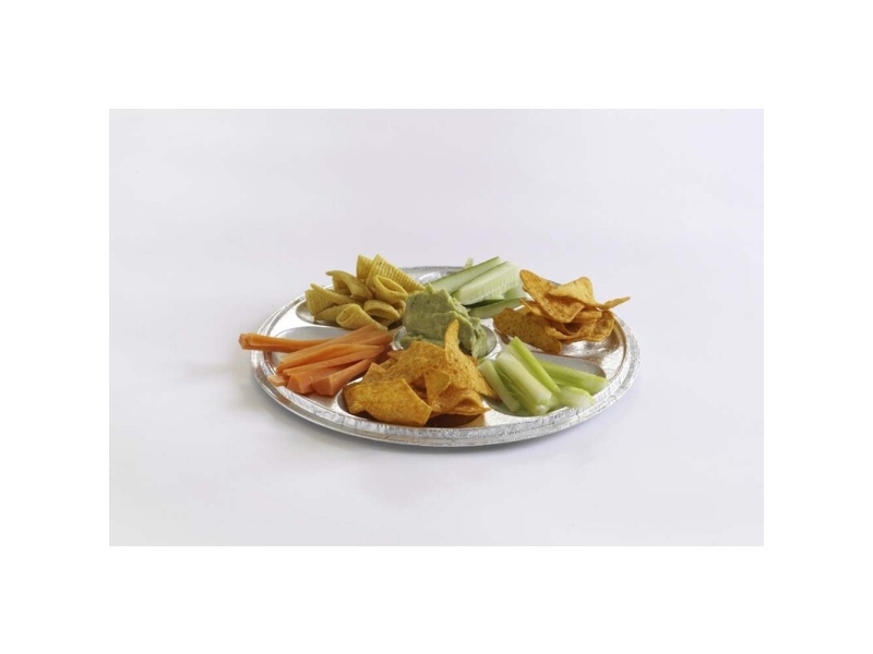 Cateringfad, Plus Pack, Rund, 7-Compt Ø 277mm aluminium, pakke med 70 stk Fødevaregodkendt