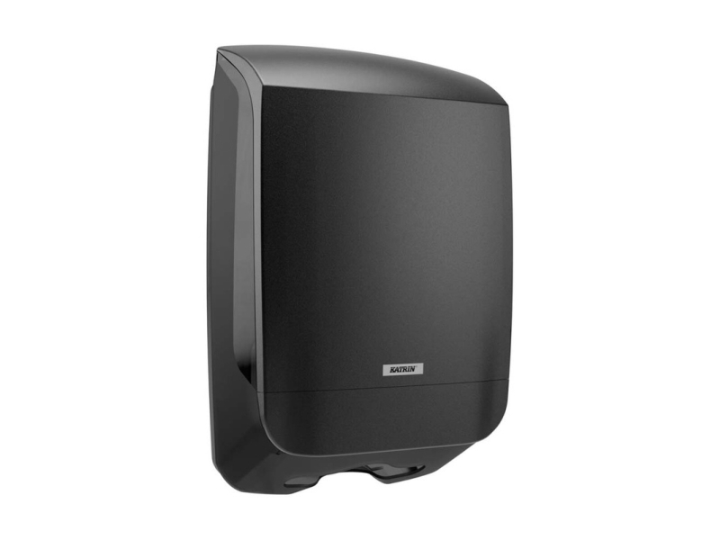 Dispenser, Katrin, Midi, 14,2x30,1x44,5 cm, svart, plast, för handdukar max djup 10,2 cm och max bredd 24 cm | Rengöring - Avtorkning - Handduk & dispensrar | GameStuff