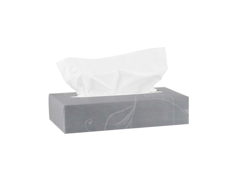 Katrin facial tissues, 2-laags, doos van 100 vellen, Vit, papper, Monokromatiskt, 205 mm, 210 mm, 227 mm | Rengöring - Avtorkning - Toalettpapper och dispensrar | GameStuff