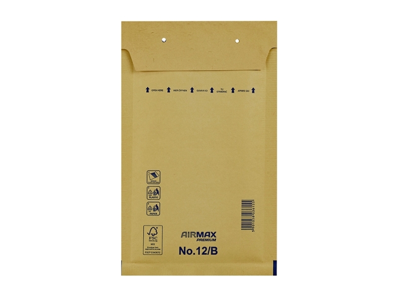 Bubbelpåse Airmax 140x225mm brun Nr 12/B inner 120x215mm 200st/förpackning | Papper & Emballage - Kuvert & påsar - Frakt påsar | GameStuff