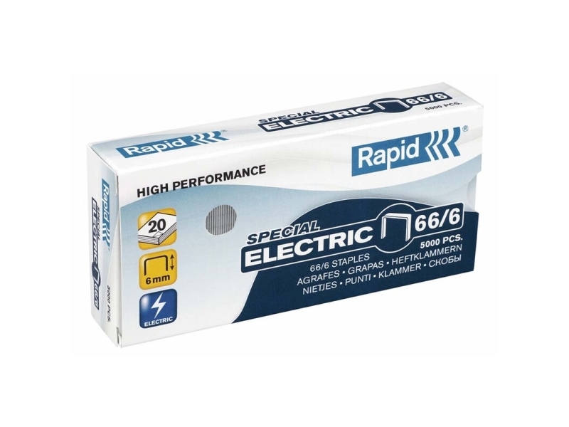 Rapid 66/6, Klammerpack, 6 Mm, 5000 Heftklammern, 66/6, Edelstahl, 20 Blätter