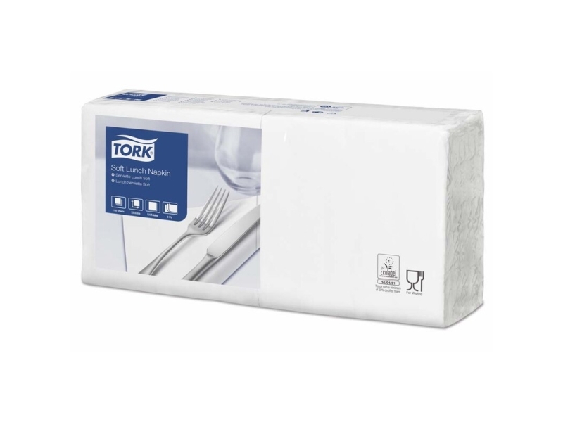 Servett Tork 33x33 cm 3-lagers Vit,10 pk x 150 st/kartong | Rengöring - Avtorkning - Toalettpapper och dispensrar | GameStuff