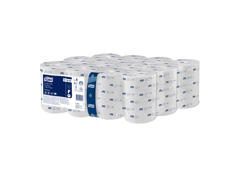 Toilettenpapier, Tork T7 Advanced, 2-Lagig, 94,3M X 9,3Cm, Ø13,1Cm, Weiß, Recyclingpapier