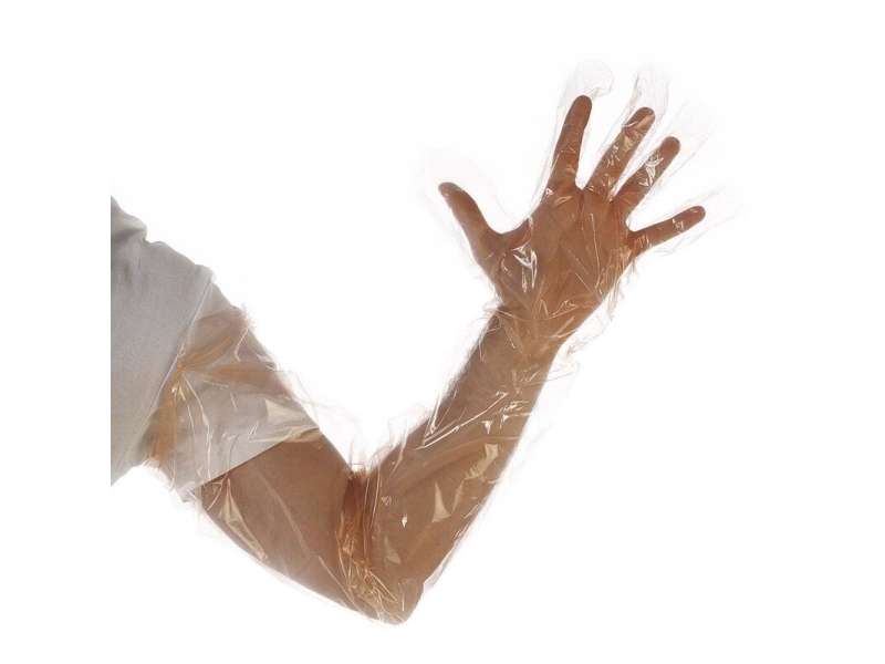 Handske Engangs 30 my 90 cm Lang LDPE/EEA Orange,50 stk/pk