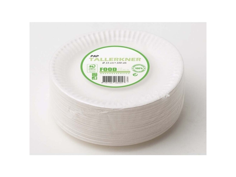 Kartongtallrikar 15 cm. - 100 stycken. | Catering - Engångsservis - Tallrikar | GameStuff