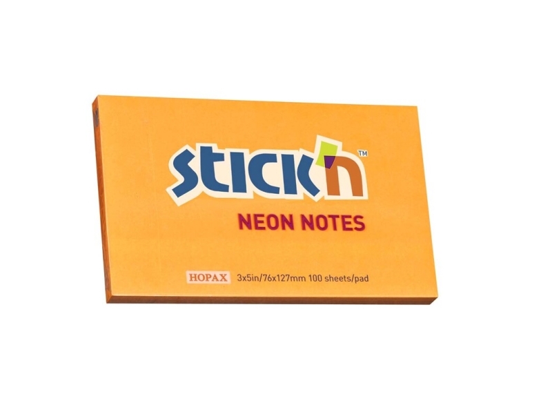 Notes Stick'n Neon Orange 76X127mm 100Blade - (12 Stk.)