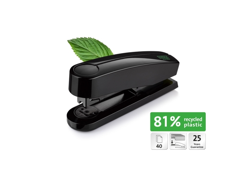 Novus B4 re+new, 40 ark, Sort, 24/6, 24/8, 26/6, 26/8, Metal, Plast, 80 g/m², 6,5 cm