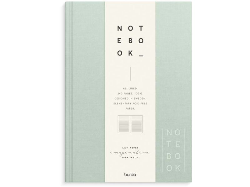 Notebook Textile A5 green lined | Papper & Emballage - Block & Post-It - Block | GameStuff