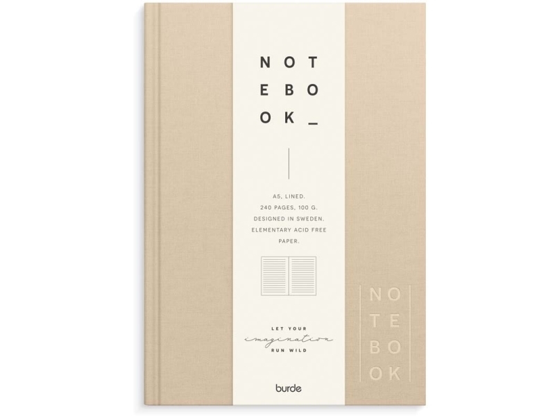 Notesbog, Mayland Deluxe, A5, beige, 148 x210mm, 100g/m2