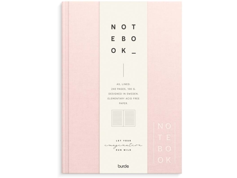 Notebook Textile A5 pink lined | Papper & Emballage - Block & Post-It - Block | GameStuff
