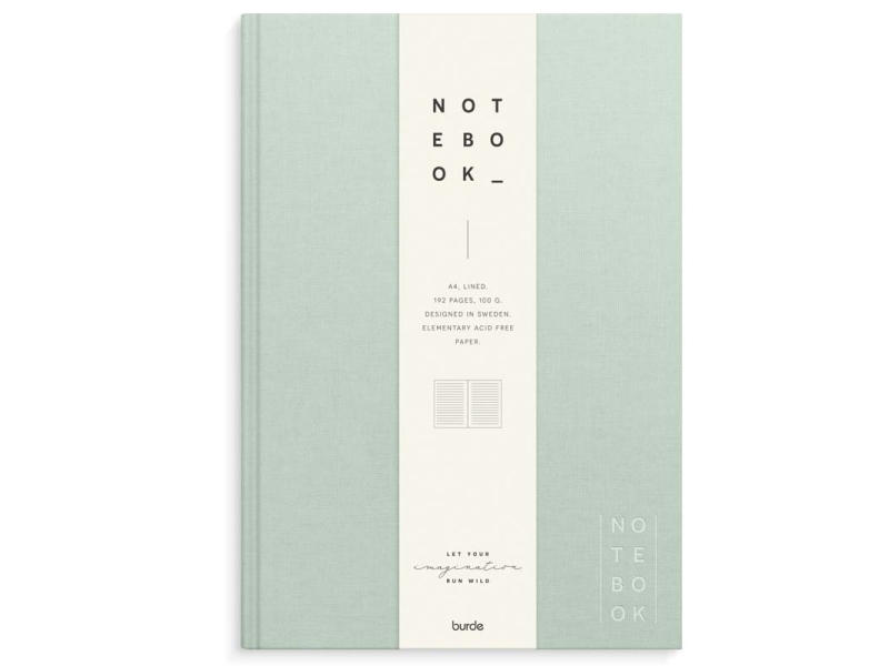 Notebook Textile A4 green lined | Papper & Emballage - Block & Post-It - Block | GameStuff