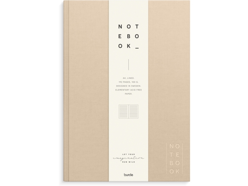 Burde Notebook Textile beige lined A4