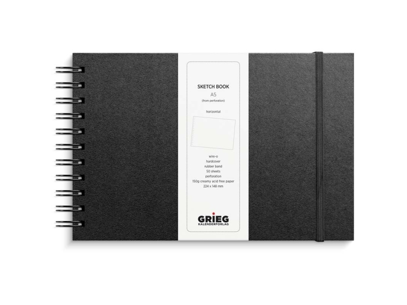 Other Tegneblok GRIEG A5 liggende 150g sort 7045142670202 Modsvarer: N/A