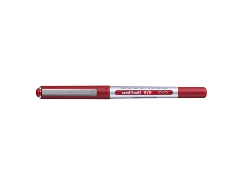 Rollerpen Uni-Ball Eye Rød 0,2Mm Ub-150E 70% Genbrugsplast - (12 Stk.)