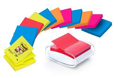 3M Post-it dispenser Pro - inkl. 12 stk. Super Sticky Z-notes 76x76mm Bora Bora | Papper & Emballage - Block & Post-It - Dispensrar | GameStuff