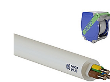NKT Installationskabel, Halogenfri, 3G1,5 mm² NOIKLX 90° Dca, Lysegrå, 300/500V, Qaddy 500 m, Kabeldiameter 9,5 mm - (500 meter)