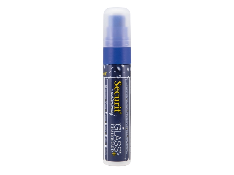 Securit® vandfast kridtmarker med blokspids i blå - (6 stk.)