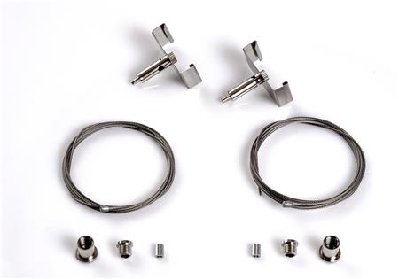 Ophængssæt komplet med hurtig justerbare enheder og 2x2m wire. Kan anvendes til påbygningsudgaver af både LQ75 II og LQ60 II serien.