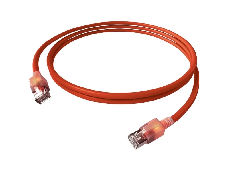 Easylan Cs1oradad0020 Rj45 Netværkskabel, Patchkabel Cat 6A S/Ftp 2.00 M Rød (Klar) Dobbeltskærmet, Halogenfri, Flammehæmmende 1 Stk