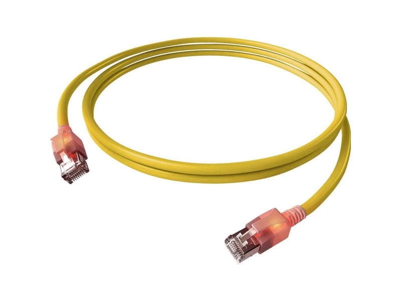 Easylan Cs1oyadad0020 Rj45 Netværkskabel, Patchkabel Cat 6A S/Ftp 2.00 M Gul Dobbeltskærmet, Halogenfri, Flammehæmmende 1 Stk