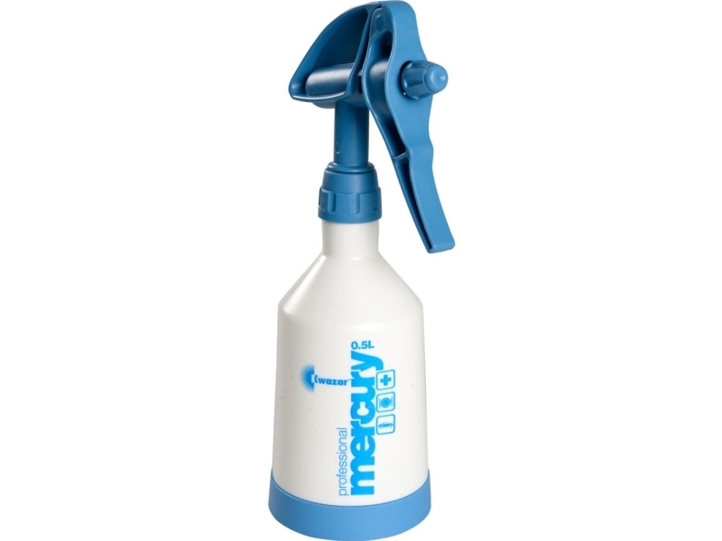 Bruseflaske, Kwazar Mercury +Pro, 500 ml, mat, blåt brusehoved