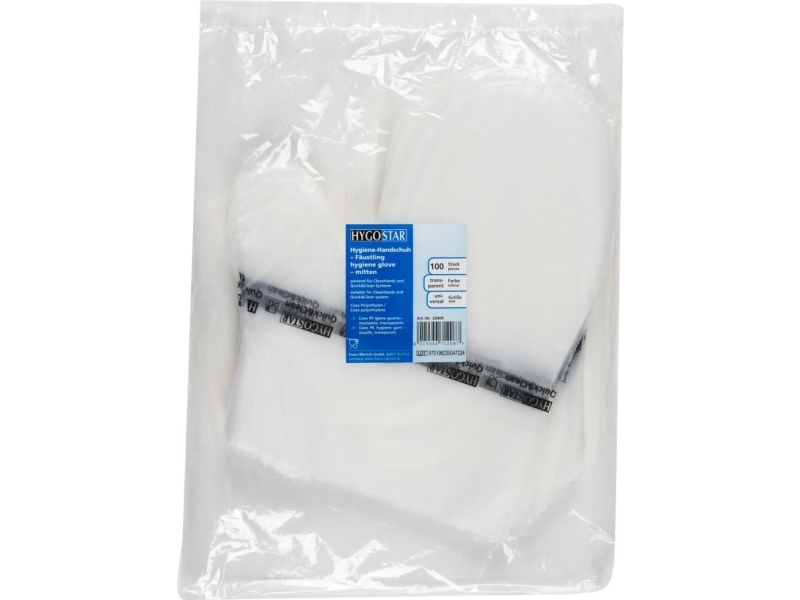 Engangshandske, Clean Hands, One Size, Klar, Hdpe, Med Tommelfinger - (5 Stk.)