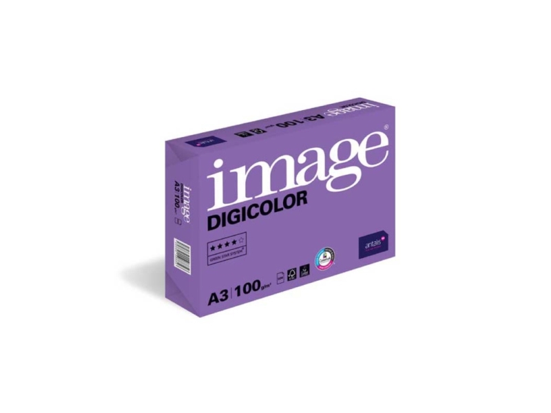 Image, Digicolor, hvid, Kopipapir træfri ECF, 100g/m2, 420mm x 297mm, A3 Bred bane, pakke a 500 ark,