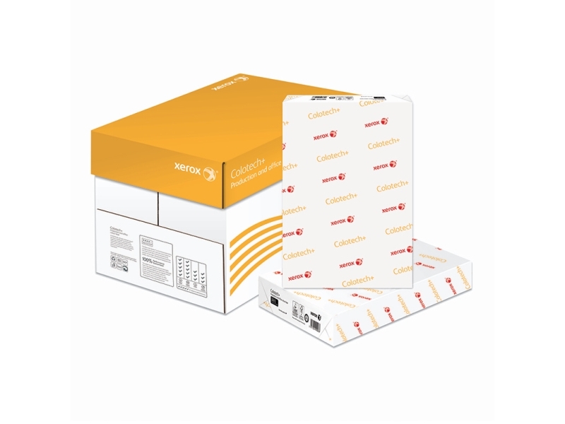 Xerox, Colotech+, white, træfri ECF 100g/m2 450mm x 320mm, SRA3, Bred bane pakke a 500 ark, FSC Mix