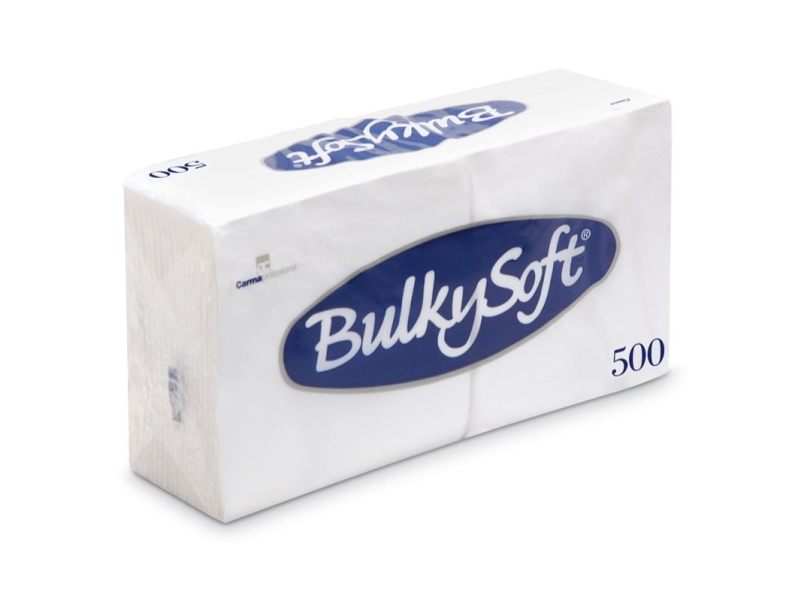 Kaffeservietter, BulkySoft, 1/4-fold 1 lag, hvid 240mmx240mm, 19g/m2, pakke a 500 stk