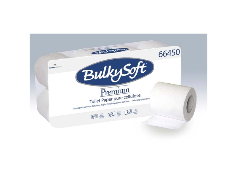 Toilettenpapier, Rollen, Bulkysoft Excellence, 2-Lagig, Tissue, Weiß 95Mm X 30.00M, Karton Mit 96 Rollen
