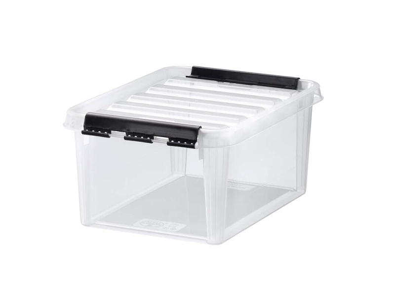 Plastkasse SmartStore™ Classic 10 transparent - 8 ltr. med låg 34x25x16 cm - (10 stk.) | Arkivering - Arkiv box/mappar - Förvaringslåda | GameStuff