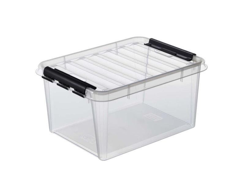 Plastkasse SmartStore™ Classic 31 transparent - 32 ltr. med låg 50x39x26 cm - (6 stk.) | Möbler - Tillbehör - Kontorsförvaring | GameStuff