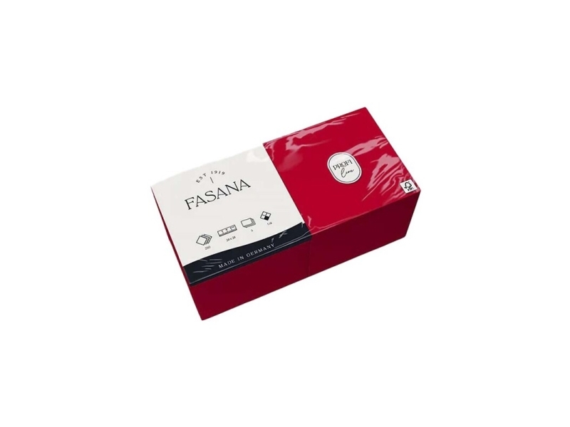 Kaffeservietter, Fasana, 1/4-Fold, 3 Lag Red 240Mmx240mm, Æske A 4 X 250 Ark