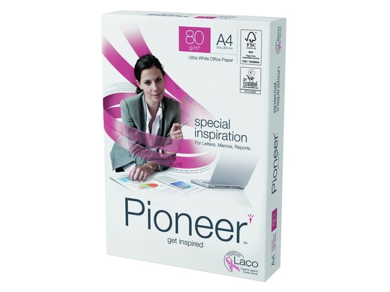 Kopipapir Pioneer 80G A4 Hvid Med 4 Huller - (500 Ark)