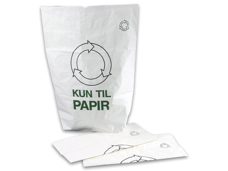 Papirsæk, 700 x 950 mm, sidefalset Kraftpapir, hvid, Hold Danmark Rent pakke a 50 stk 1-layer easily - (50 stk.)