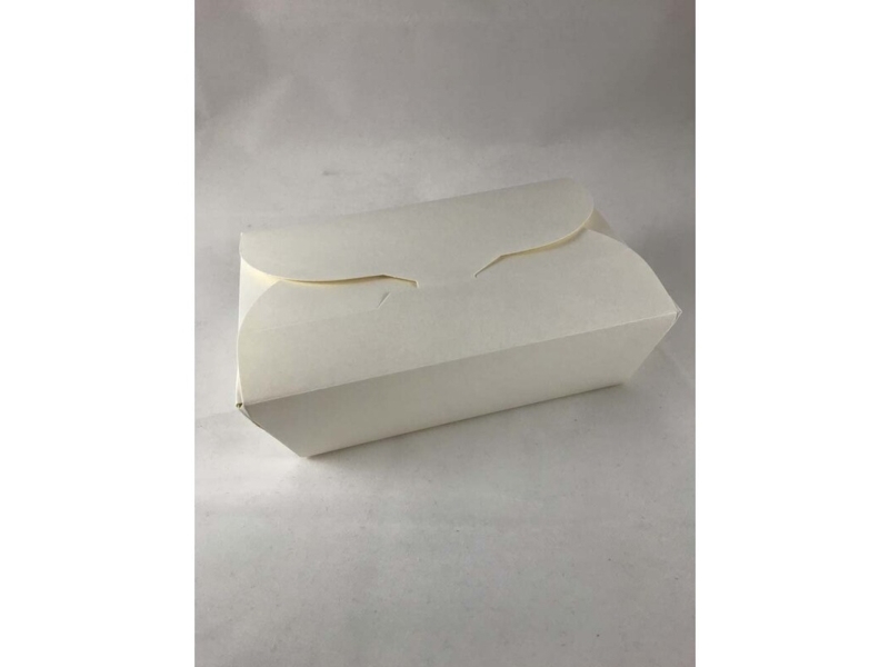 Take away box, Large 1000 ml,165x100 x65mm Pap, hvid, For noodles, pakke a 50 stk